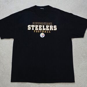 Vintage Pittsburgh Steelers Football T Shirt Black NFL Men's‎ Size Large